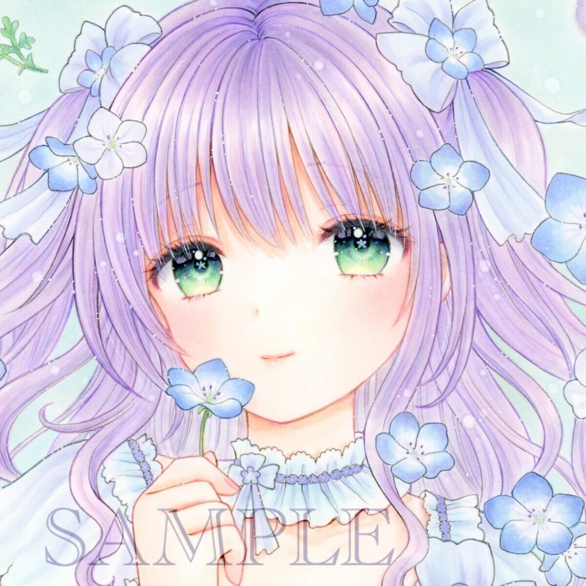 Yahoo!オークション - オリジナル手描きイラスト ネモフィラ B5 Yahoo!オークション - オリジナル手描きイラスト ネモフィラ B5