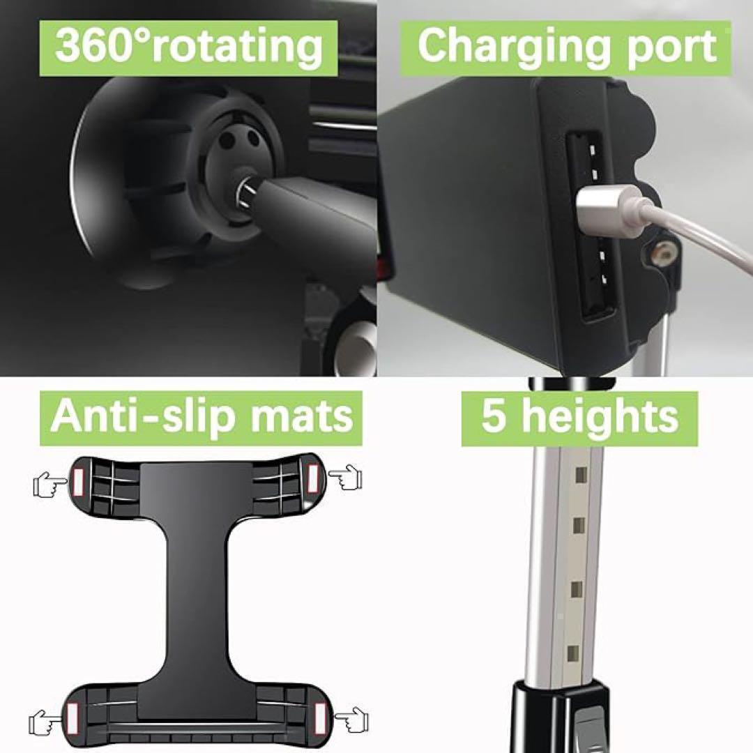 スマホスタンド 卓上　高度調整可能 360回転　寝ながら　折り畳み式 滑り止め_画像4