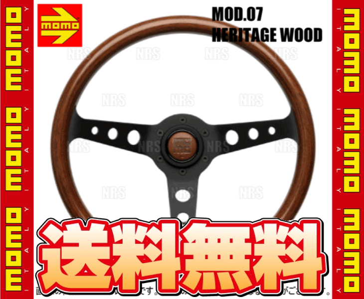 MOMO モモ MOD.07 HERITAGE WOOD モデル07 ヘリテージ ウッド 350mm マホガニーウッド 黒色アルマイトスポーク (HL-07_画像2