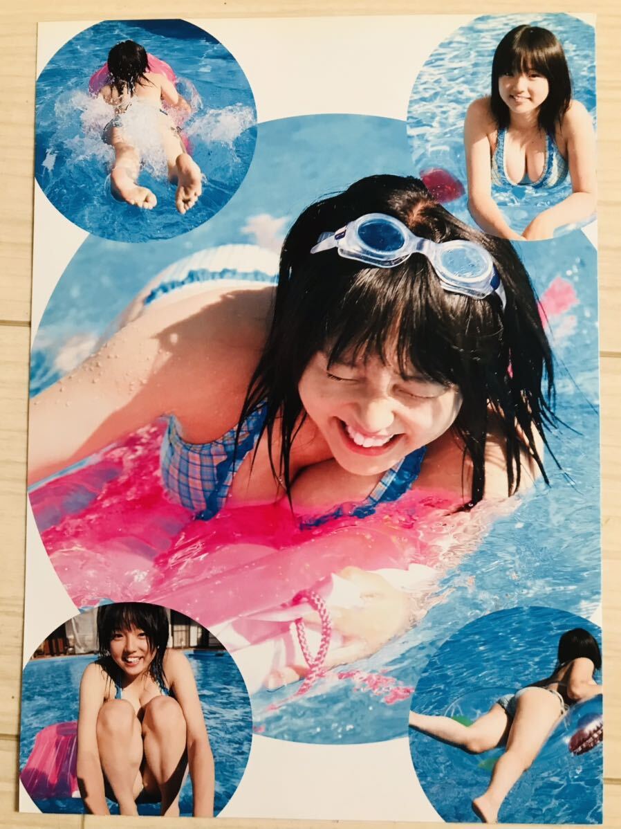 篠崎愛 15歳 女子高生 厚手ラミネート加工 写真集 切り抜き ロリ巨乳 JKグラビア A4 8ページ BA6403の画像9