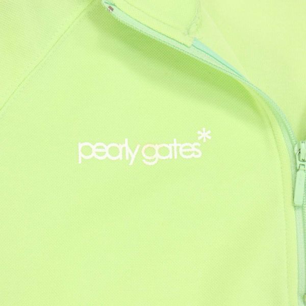 PEARLY GATES パーリーゲイツ 春夏 ロゴ♪ 半袖 ハーフジップ シャツ Sz.0　レディース ゴルフ　K4T00450_4#A_画像3
