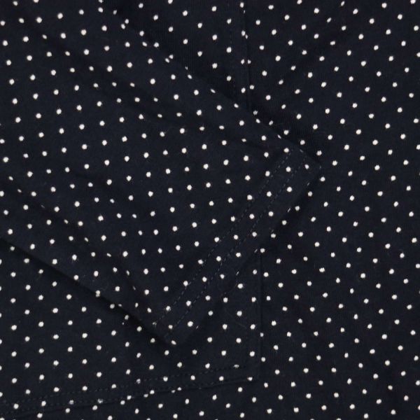 agnes b. Agnes B dot total pattern! long sleeve side pocket cut and sewn One-piece tunic Sz.2 lady's navy K4T00482_4#F