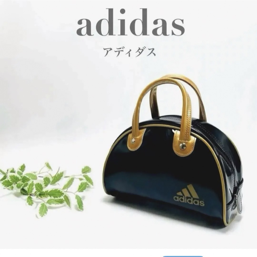 adidas アディダス ミニボストンバッグ ミニハンドバッグ ミニトートバッグ ブラック 黒 ゴールド エナメル ロゴ ブランド 軽量 お出かけ_画像10