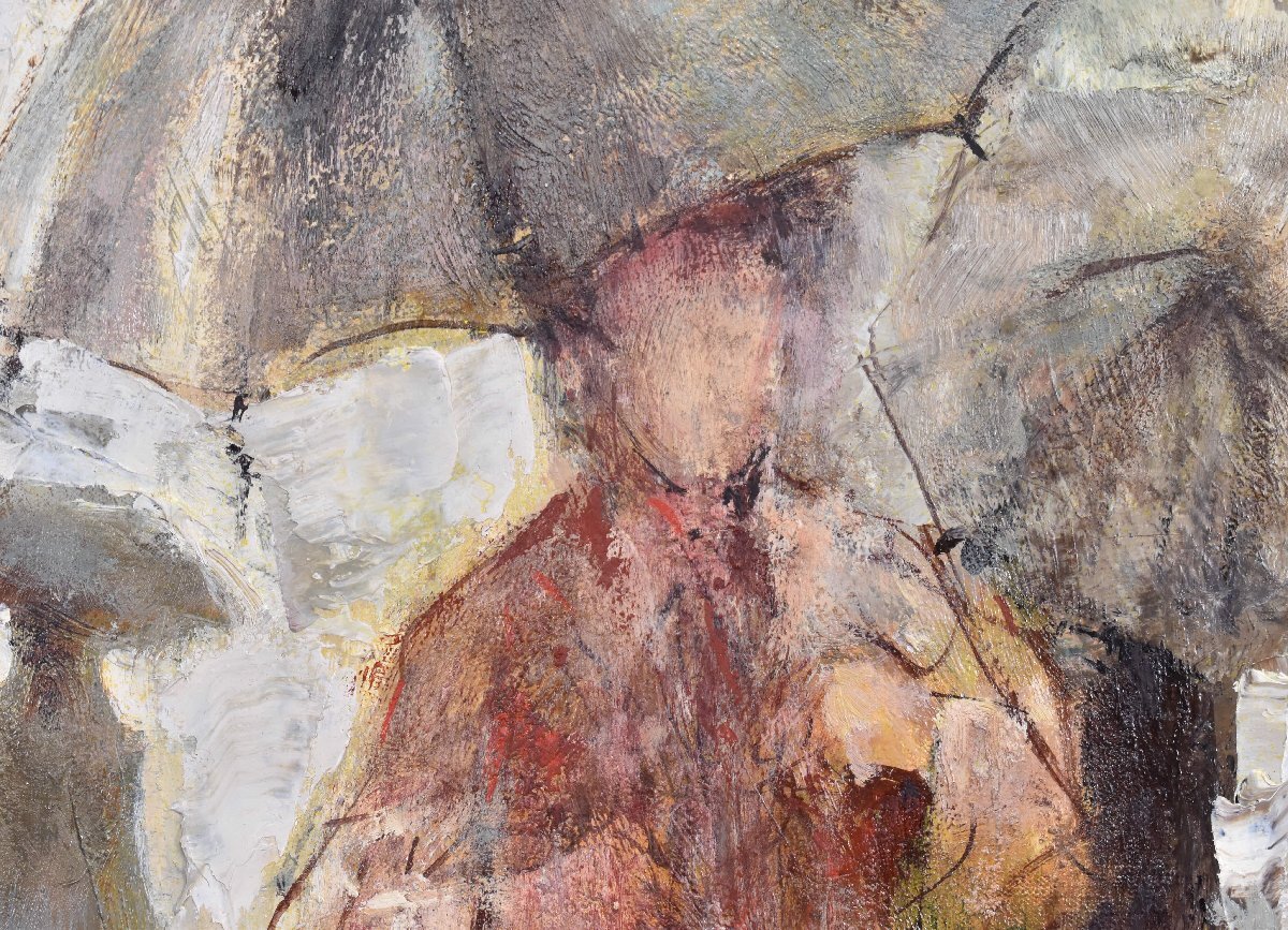 真作保証 / ミッシェル・ド・ガラール / 雨のパリ / 油彩15号 / 現代エコールコ・ド・パリ展出品作 / ビュッフェと活躍 / フランス画家の画像5