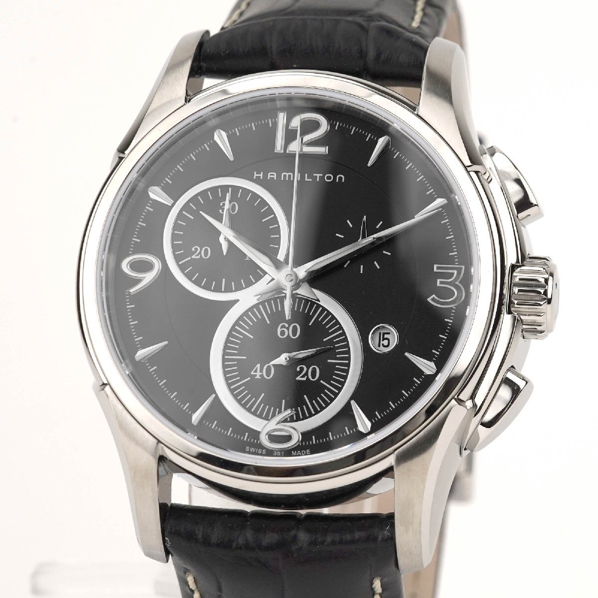 *. price cut [ unused goods ]HAMILTON( Hamilton ) H32612735 Jazzmaster CHRONO QUARTZ men's black (K135)