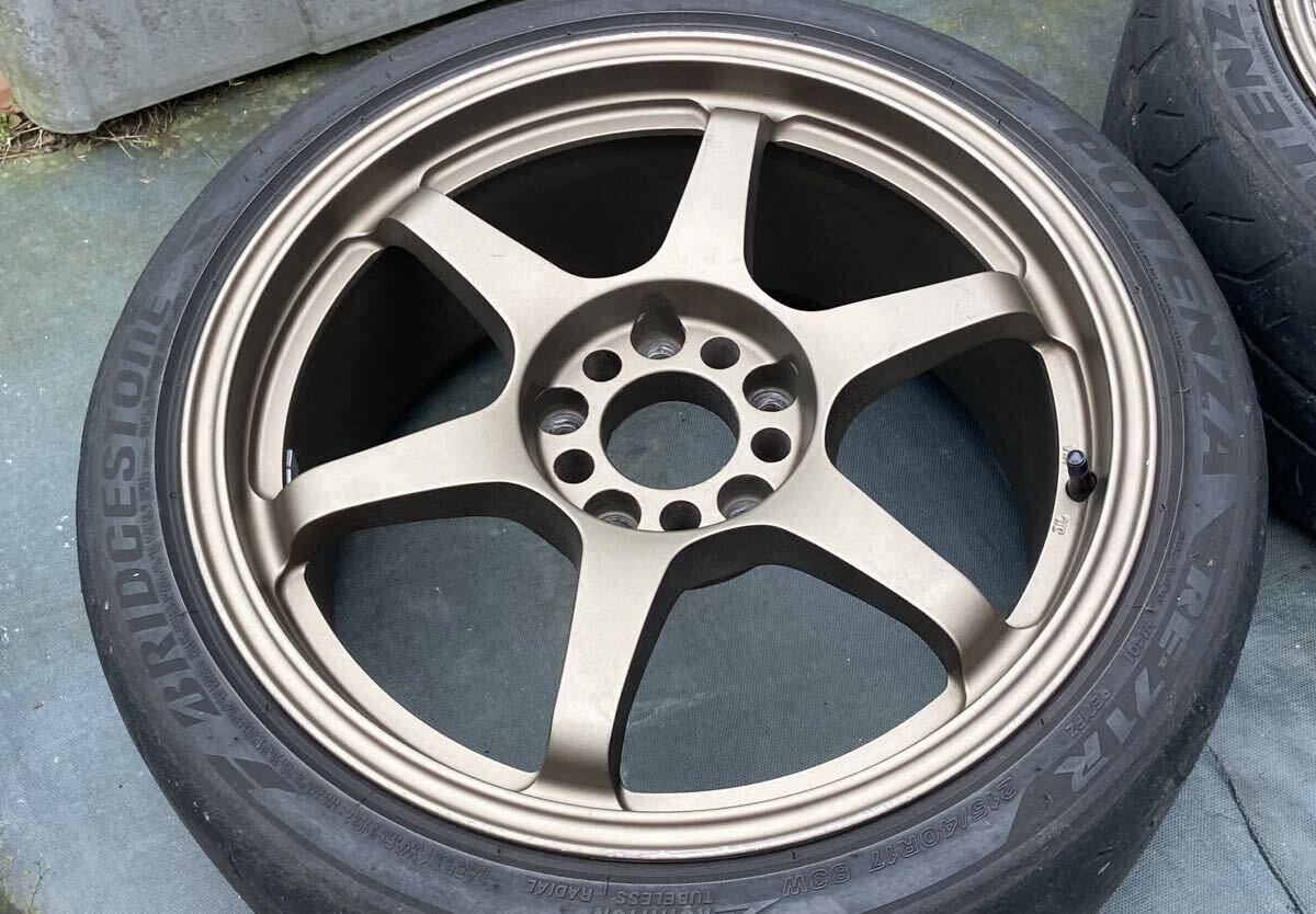 5ZIGEN プロレーサー 鍛造 2本 17in 8J +40 5H 114.3 ポテンザ71R 215/40付 TE37 SSR タイプC 似 軽量_画像4