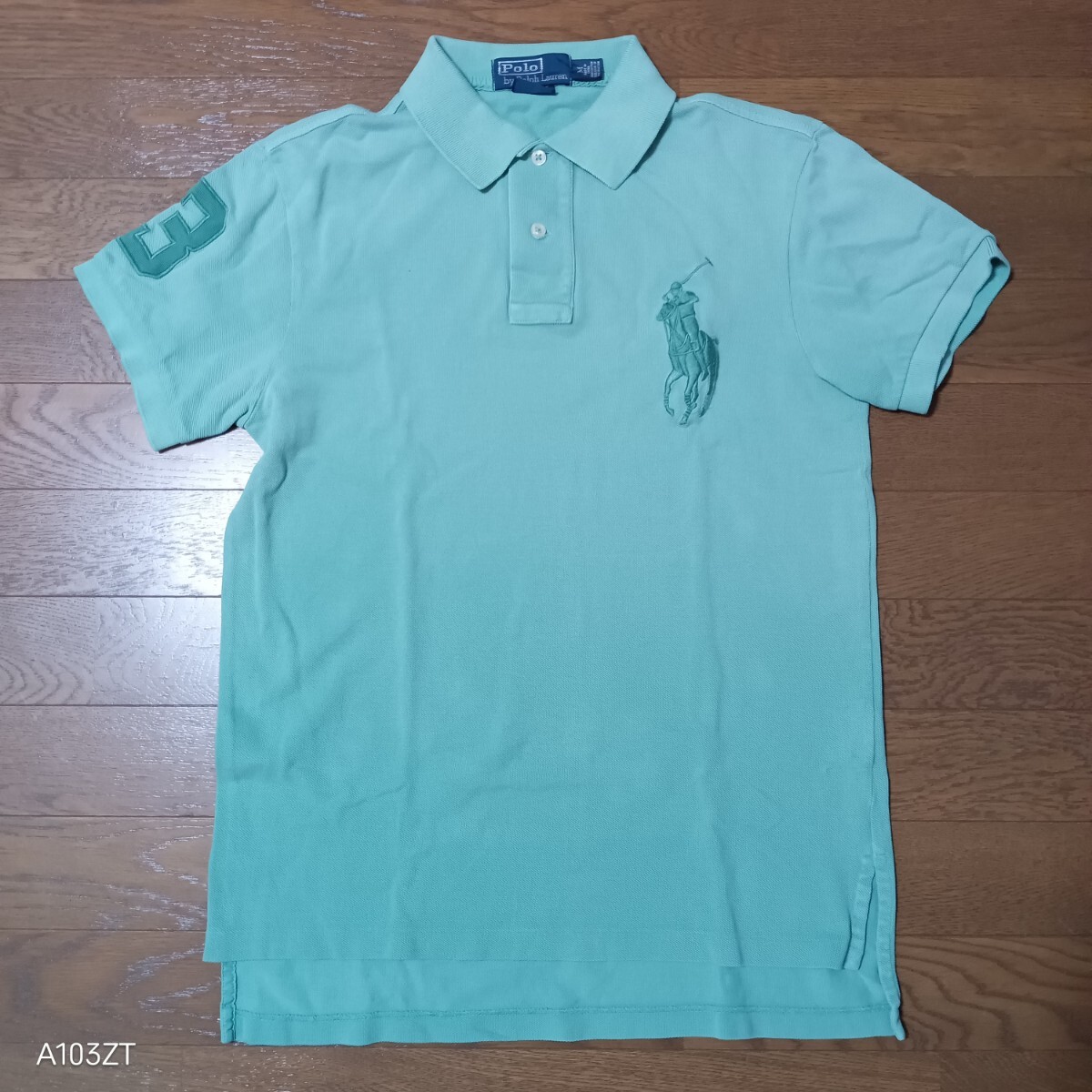 002【激安】ポロラルフローレン POLO RALPH LAUREN ビッグポニー 半袖ポロシャツ ブライトグリーン メンズM CUSTOM FIT