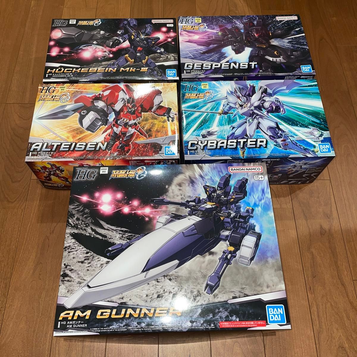 HG AMガンナー、サイバスター、アルトアイゼン、ゲシュペンスト、ヒュッケバインMk-Ⅲ セット