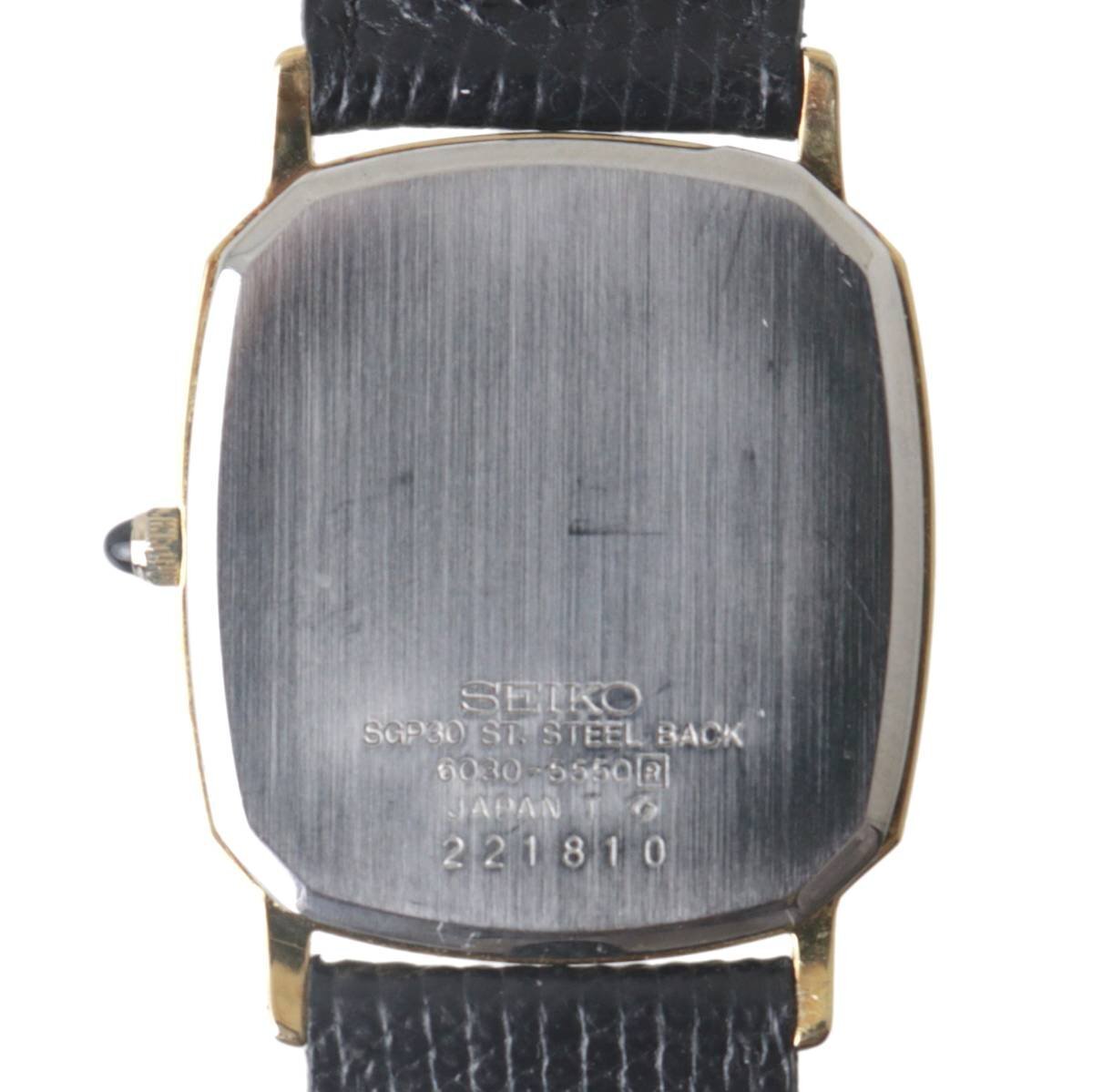 [ used ] SEIKO Seiko Dolce Dolce men's quartz wristwatch after market belt 6030-5550 arm around approximately 16~20cm(7 hole adjustment ) NT BC rank 