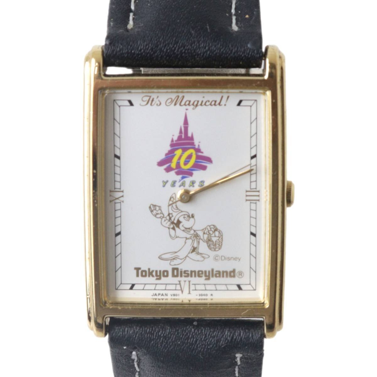 【中古】 東京ディズニーランド 10周年 腕時計 メンズクォーツ 1993 APRIL ミッキー SHIOJIRI.Ltd.ムーヴメント V501-5G40 NT BCランクの画像1