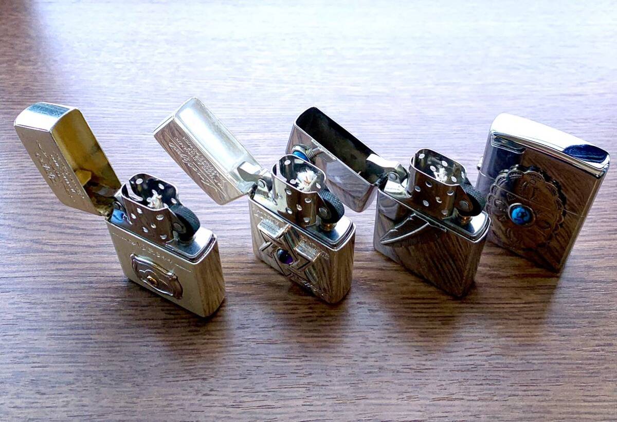 【コレクションzippo】 未使用 ルビー & 宝石のジッポ4点 オイルライター ZIPPO シルバー 喫煙具 ジッポライター _画像7