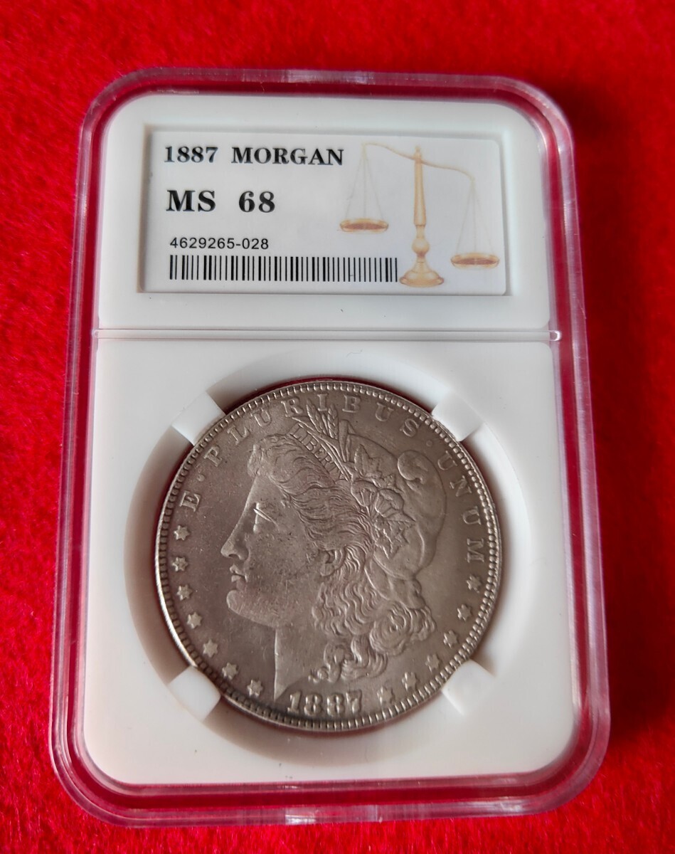 ▲ 1887年 スラブケース入り MS68 モルガンダラー Morgan 銀 モーガン 古銭の画像1
