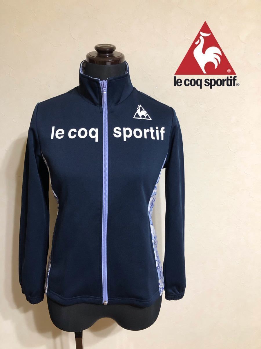 [ прекрасный товар ] le coq sportif Le Coq грузовик верх жакет джерси tops Junior размер 140 длинный рукав темно-синий лиловый цветочный принт 