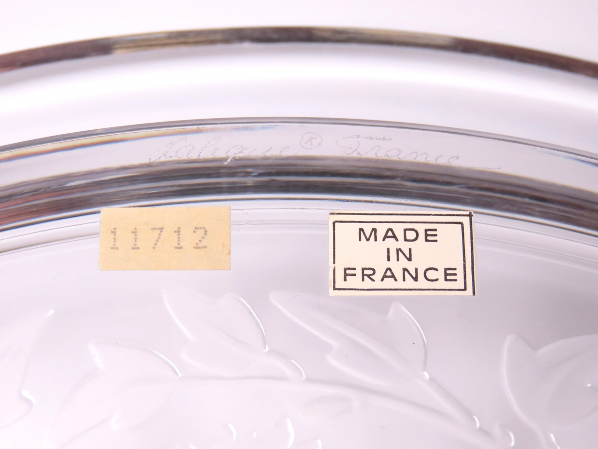 [.] максимальный класс произведение R.LALIQUE Rene *lalik crystal стекло цветок документ большая тарелка plate диаметр 39.5cm Франция запад изобразительное искусство 