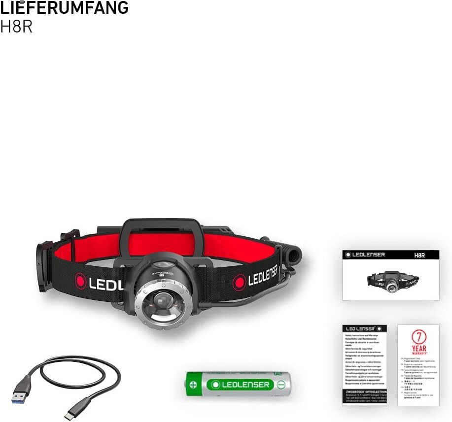 ★Ledlenser(レッドレンザー) 防水機能付 H8R LEDヘッドライト USB充電式【正規品】_画像5