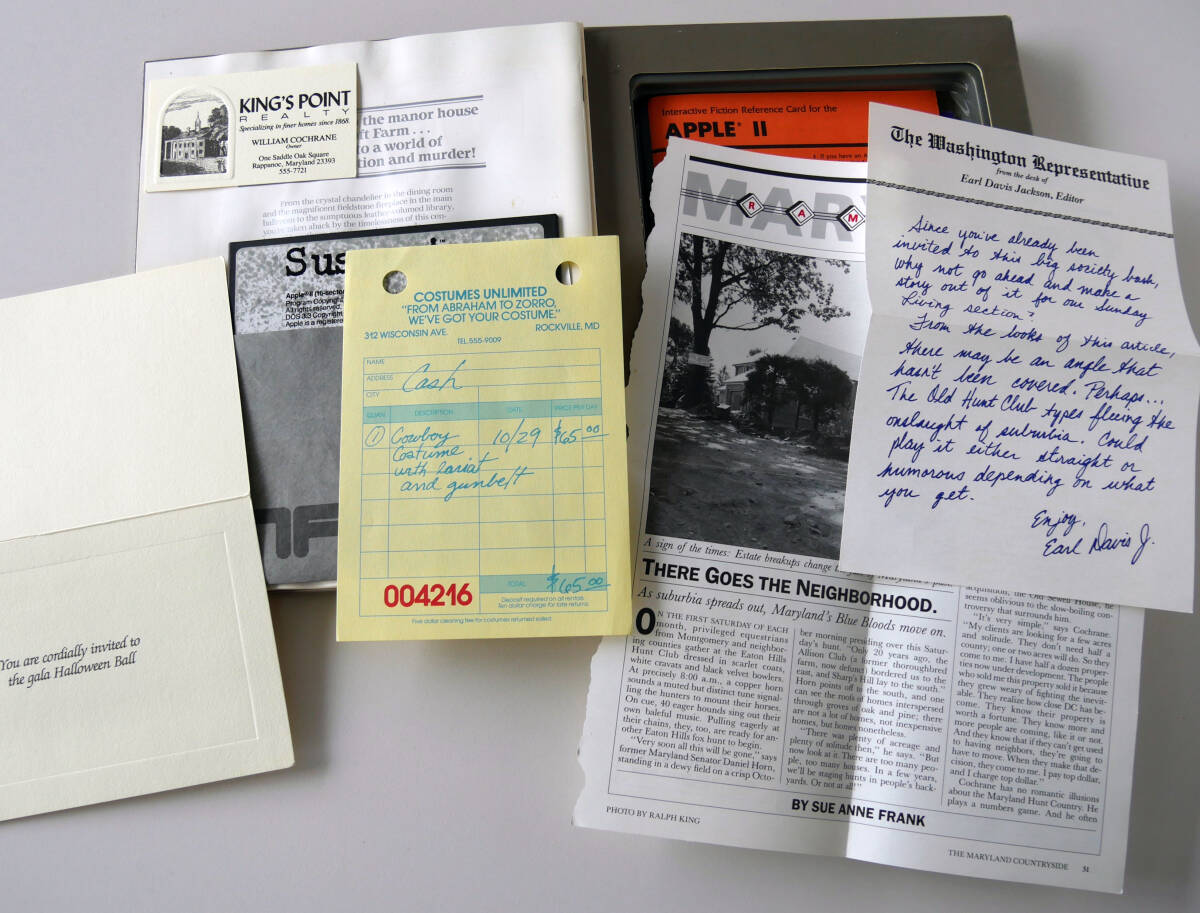 Apple II INFOCOM Suspect Text Adventure secondhand goods 