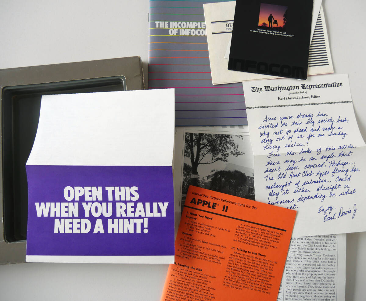 Apple II INFOCOM Suspect Text Adventure secondhand goods 