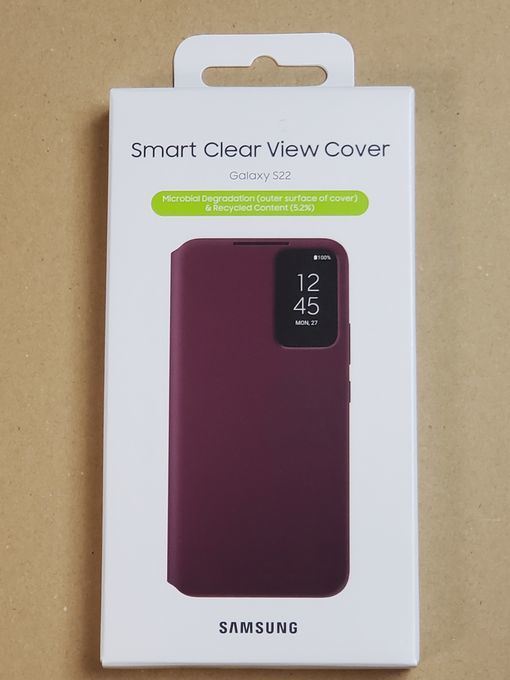 ◆ Galaxy S22 5G Smart Clear View カバー【海外版純正】バーガンディ Samsung ロゴ オフィシャル【並行輸入品】Burgundyの画像5