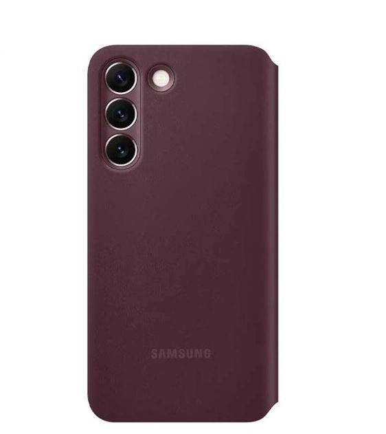 ◆ Galaxy S22 5G Smart Clear View カバー【海外版純正】バーガンディ Samsung ロゴ オフィシャル【並行輸入品】Burgundyの画像2