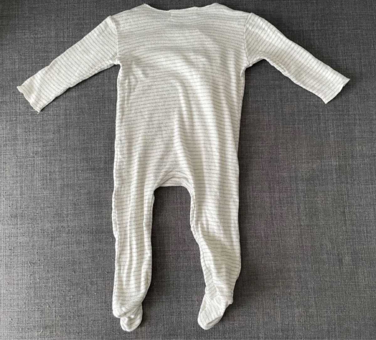 ZARA baby ジャンプスーツ ストライプ柄 ザラ 足つき 長袖 3-6ヶ月 68cm 70 ベビー服 カバーオール