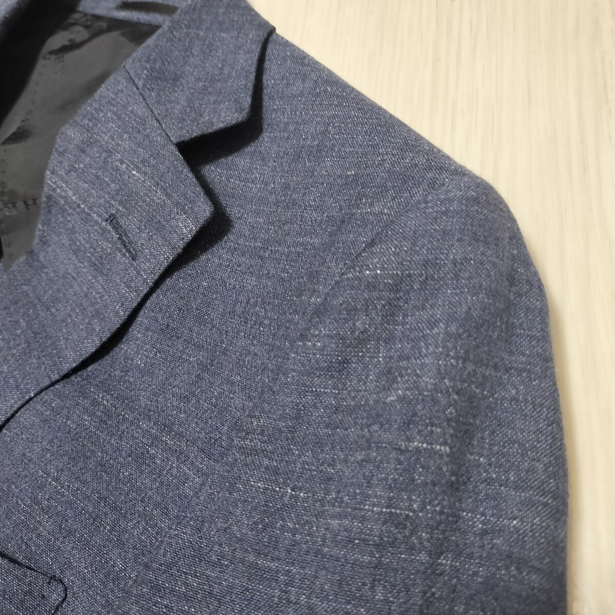 [ beautiful goods ] spring summer Burberry London tailored jacket wool ×linen. navy series A5 92-80-170