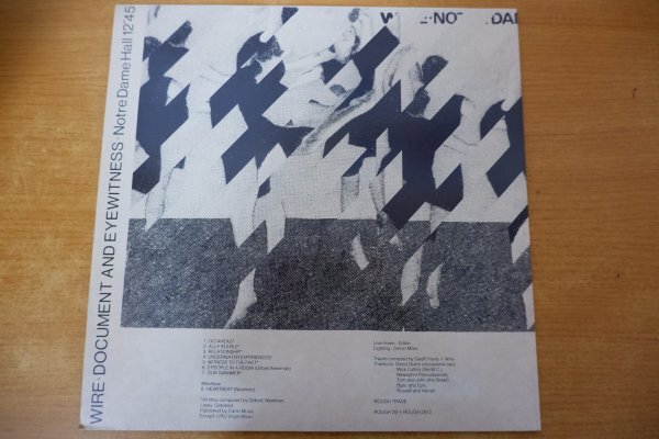 Q3-093＜2枚組LP/ROUGH29/美盤＞Wire / Document And Eyewitnessの画像2