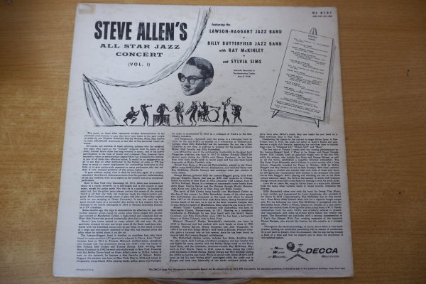 S3-014＜LP/US盤＞Steve Allen's All Star Jazz Concert Vol. 1の画像2