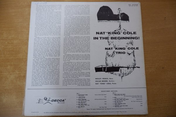 S3-214＜LP/US盤/美盤＞Nat 'King' Cole Trio / In The Beginningの画像2