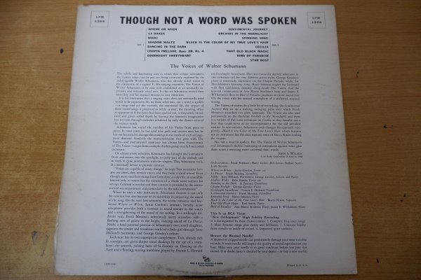S3-262＜LP/US盤＞The Voices Of Walter Schumann / Though Not A Word Was Spokenの画像2
