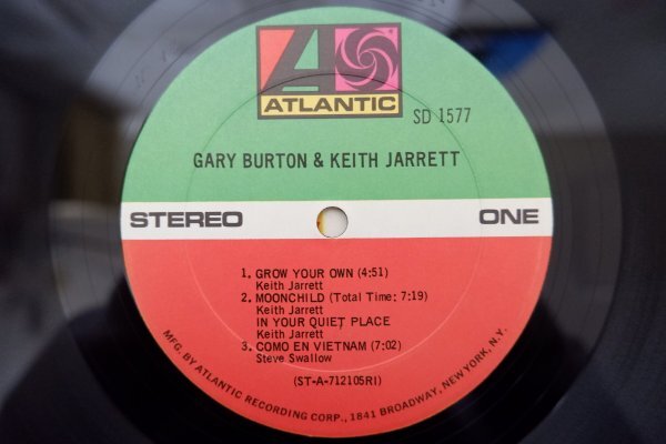 S3-309＜LP/US盤/美盤＞Gary Burton & Keith Jarrett / SD1577の画像4