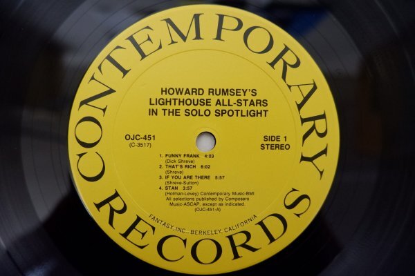U3-068＜LP/US盤/美品＞Howard Rumsey's Lighthouse All-Stars / In The Solo Spotlight!_画像4