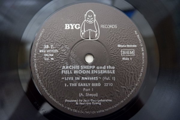 U3-199＜LP/仏盤/美盤＞Archie Shepp And The Full Moon Ensemble / Live In Antibes (Vol. 1)の画像5