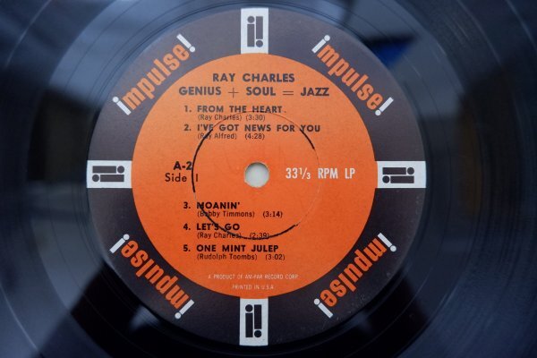 U3-224＜LP/US盤＞ レイ・チャールズ Ray Charles / Genius + Soul ＝ Jazzの画像5