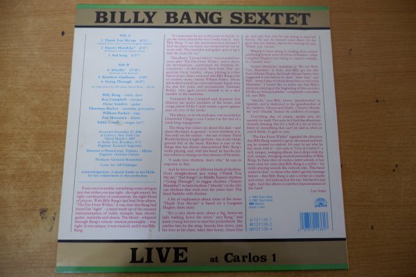 U3-236＜LP/伊盤＞Billy Bang Sextet / Live At Carlos 1の画像2