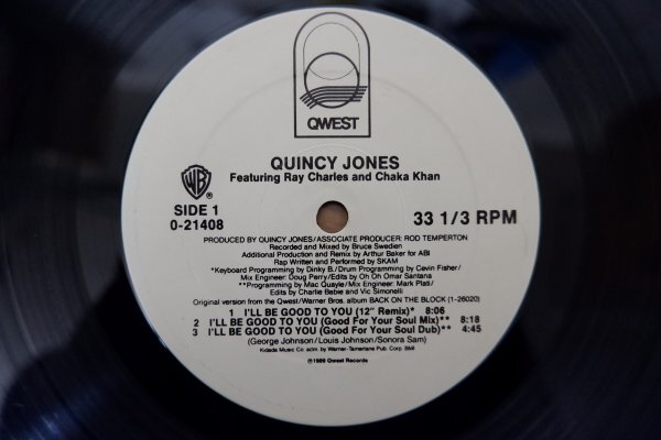 U3-290＜12inch/US盤＞Quincy Jones Featuring Ray Charles And Chaka Khan / I'll Be Good To You_画像4