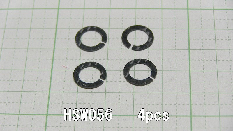 管理番号＝4A198　　炭素繊維製(ドライカーボン)　ヘッドシェル用ワッシャー　0.56mm厚　　HSW056　　4個セット_画像1