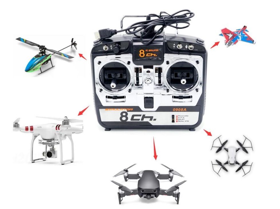 *DTXMX 8CH RC flight some stains . letter real flight G7 Phoenix 5.0 XTR helicopter drone *