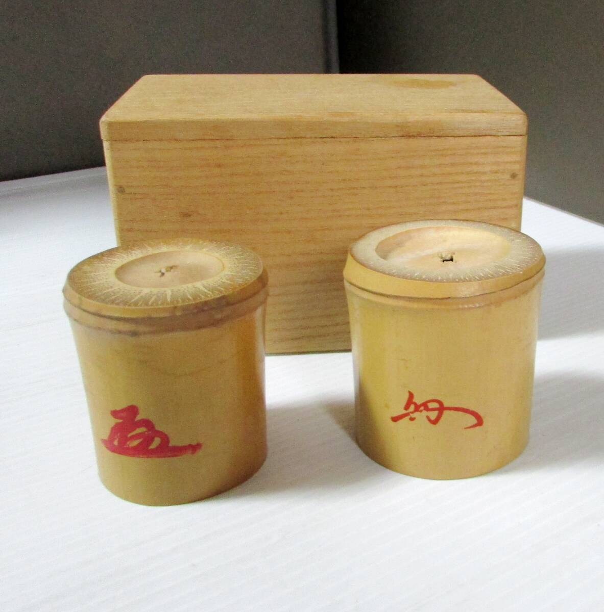  чайная посуда бамбук крышка . бамбук контейнер .....① др. ① желтый слива . Kobayashi futoshi .( коробка документ цветок вдавлено ) способ . для . способ . бамбук крышка . дерево коробка 