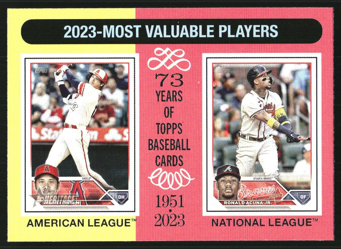 大谷翔平 【2024 TOPPS HERITAGE BASEBALL #204 2023 MVP RONALD ACUNA JR. SHOHEI OHTANI】 ロサンゼルス・ドジャース ブレーブスの画像1