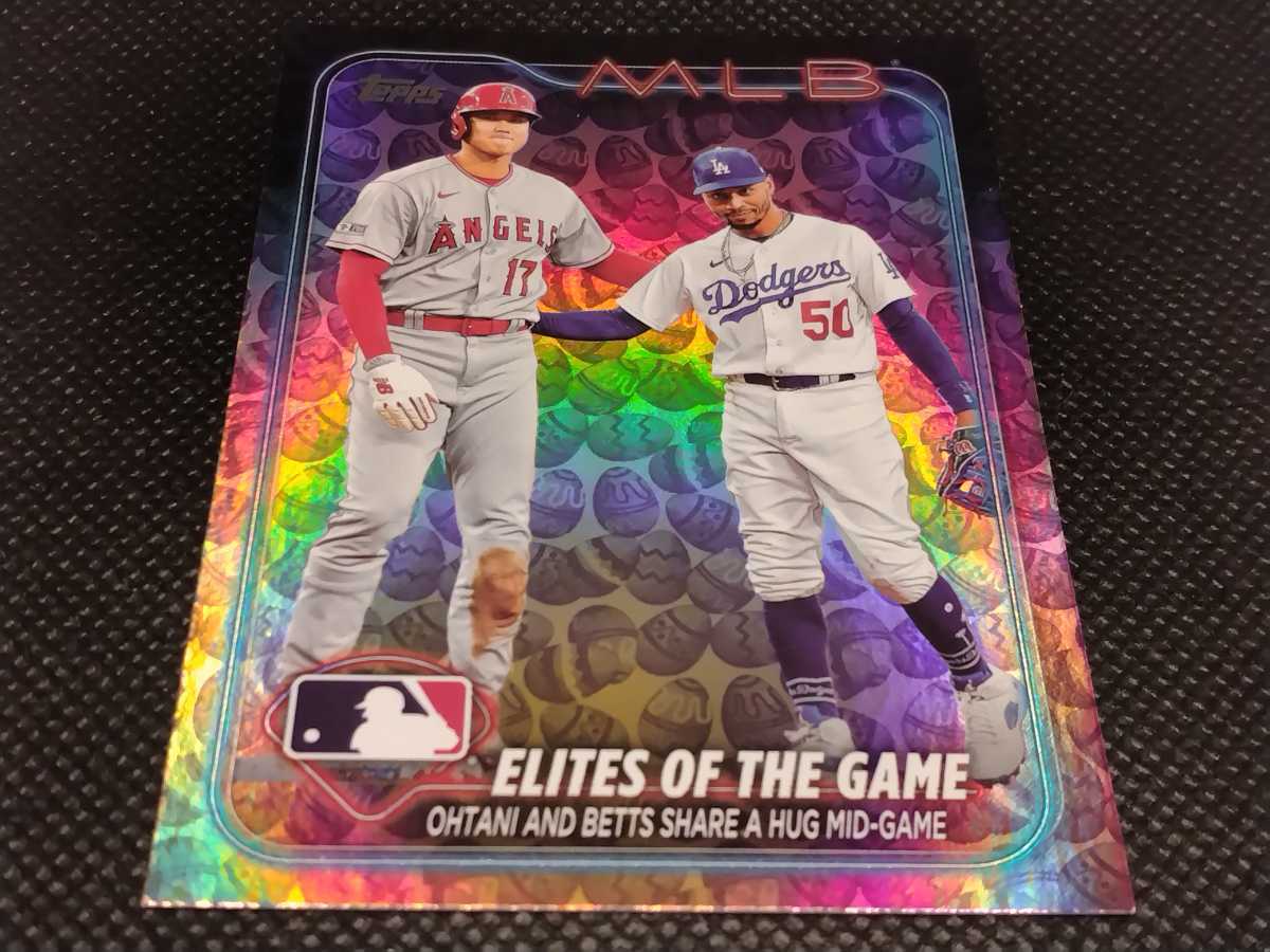 大谷翔平 ムーキー・ベッツ イースターエッグ 【2024 TOPPS SERIES 1 #138 ELITES OF THE GAME HOLIDAY EGGS PARALLEL】 ドジャースの画像3