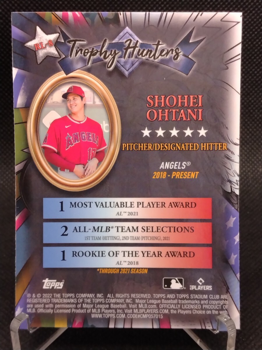 大谷翔平 【2022 TOPPS STADIUM CLUB CHROME TROPHY HUNTER SHOHEI OHTANI RL-8】 WBC 侍ジャパン エンジェルス ドジャースの画像2