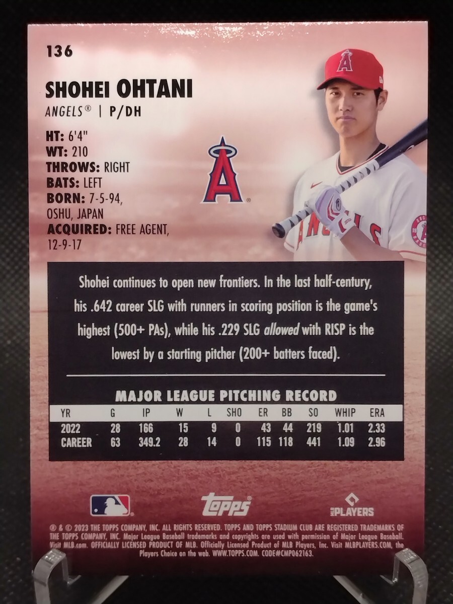 大谷翔平 レッドフォイル【2023 TOPPS STADIUM CLUB #136 SHOHEI OHTANI RED FOIL PARALLEL】 WBC 侍ジャパン エンジェルス ドジャース_画像2