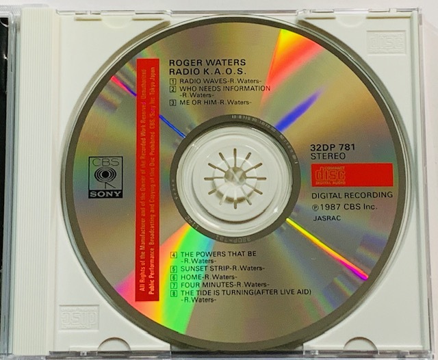 旧規格 帯付☆ロジャー ウォーターズ/RADIO K.A.O.S. 混乱の周波数 32DP781 廃盤レア♪ 希少 Roger Waters Pink Floyd CBS SONYの画像2