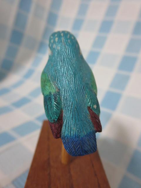  hand made wooden wild bird ornament leather semi 