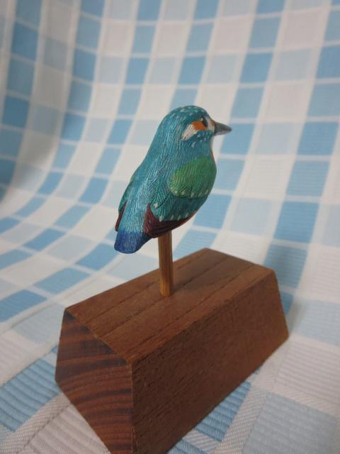  hand made wooden wild bird ornament leather semi 