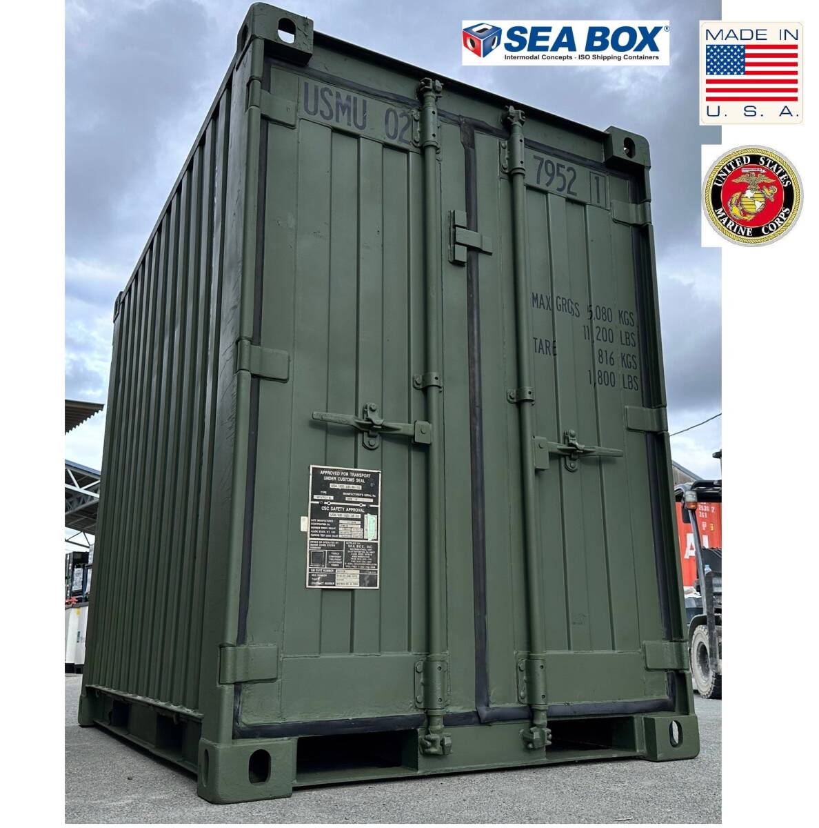 [ the US armed forces discharge goods ]USMC steel container both sides opening Mini container cupboard storage room shell ta- Setagaya base secret basis ground bike garage ( direct )KD16BM-N#24