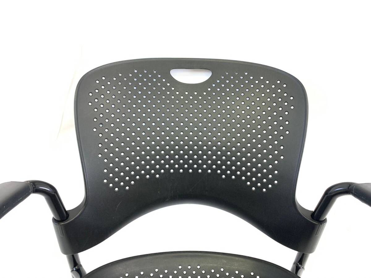 【米軍放出品】HermanMiller/ハーマンミラー WC410P 肘付きケイパーチェア キャスター付き ミーティングチェア 椅子 イス (220)XD16KK-2#24の画像6
