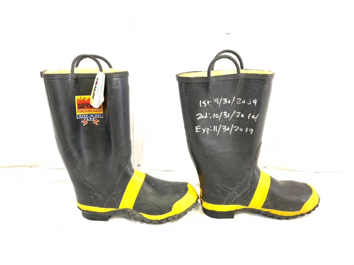 【米軍放出品】SERVUS 消防士用ブーツ サイズ15W(33cm) 長靴 ファイヤーマンブーツ (140)☆XD16QK#24の画像4