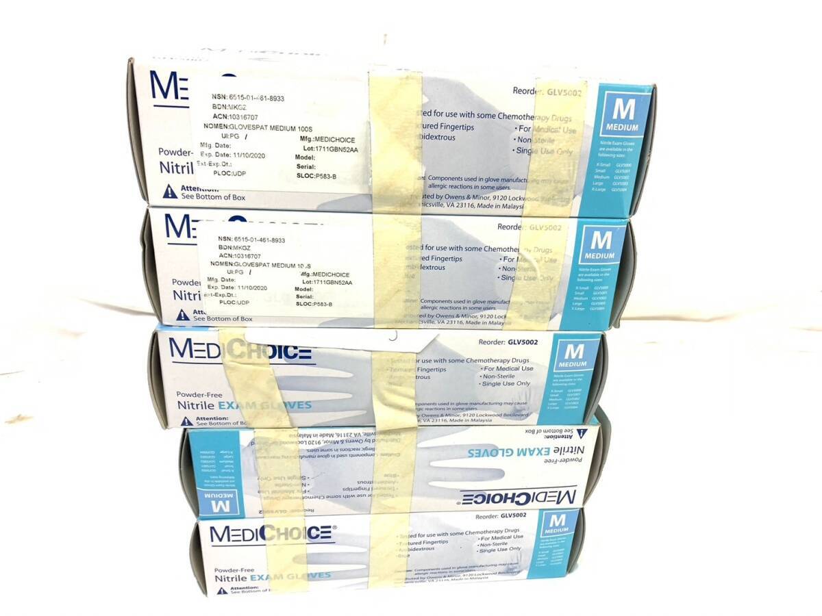 [ new goods ]* rubber gloves nitoliru glove inspection for gloves M size 100 sheets entering ×5 box MEDICHOICE GLV5002 powder free nitoliru gloves (80)*CD24D