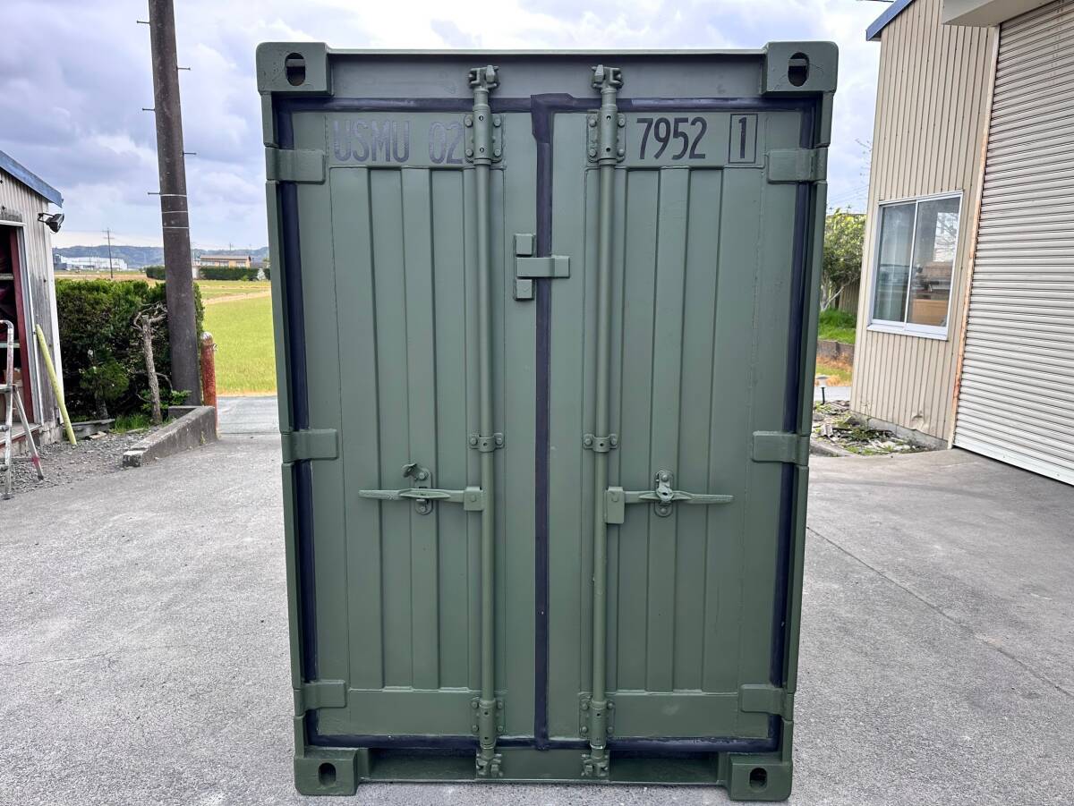 [ the US armed forces discharge goods ]USMC steel container both sides opening Mini container cupboard storage room shell ta- Setagaya base secret basis ground bike garage ( direct )KD16BM-N#24